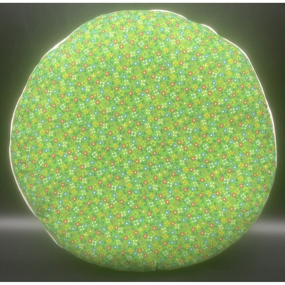 VTG Round Cross Stitch LOVE IS GRANDMA Quilted Lace Reversible Pillow 18” - Picture 4 of 5